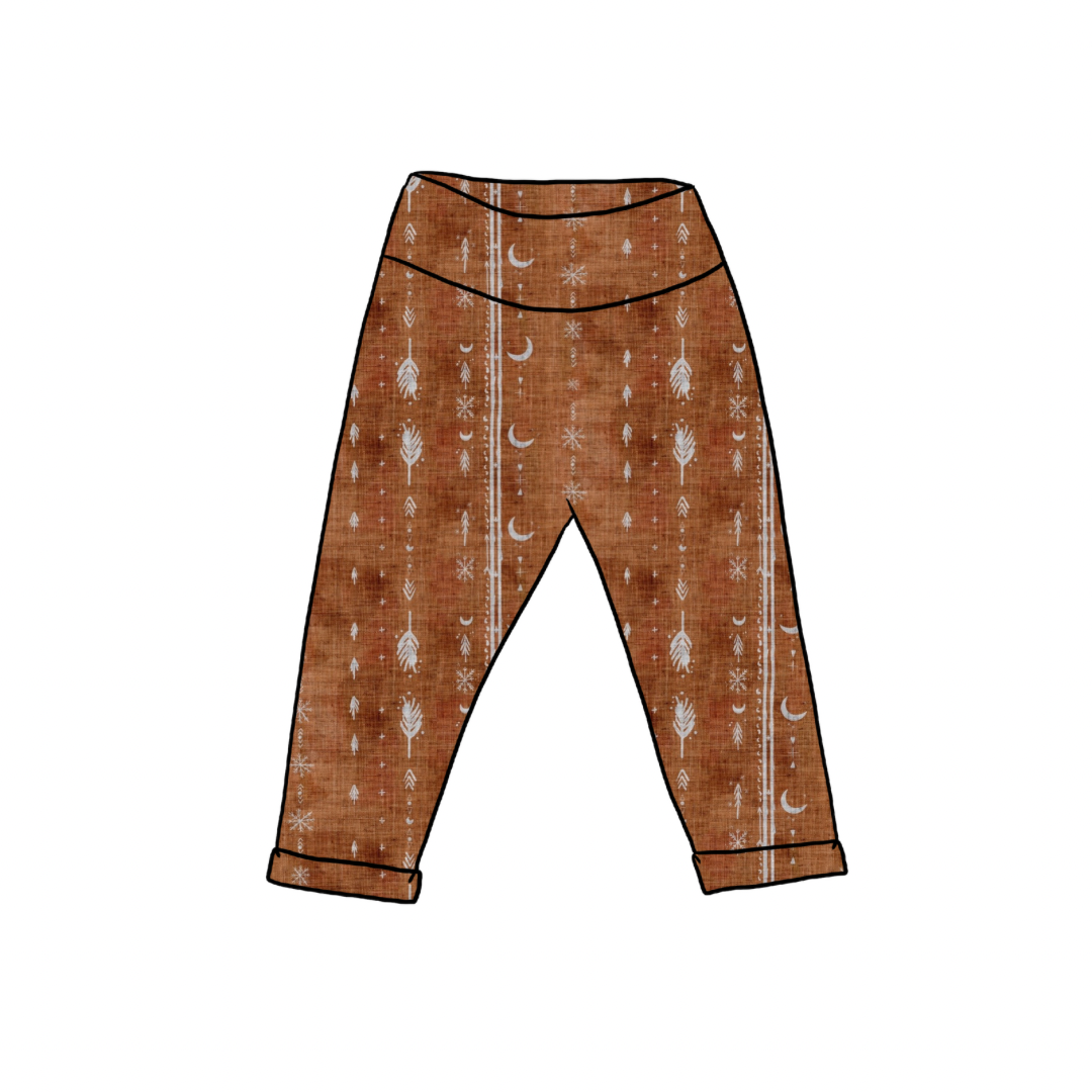 Cropped Leggings  Rust Aztec – Willow Forest