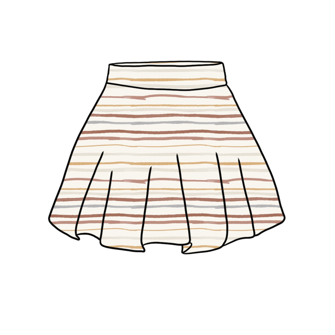 Skirt | Muted Stripes | 6+