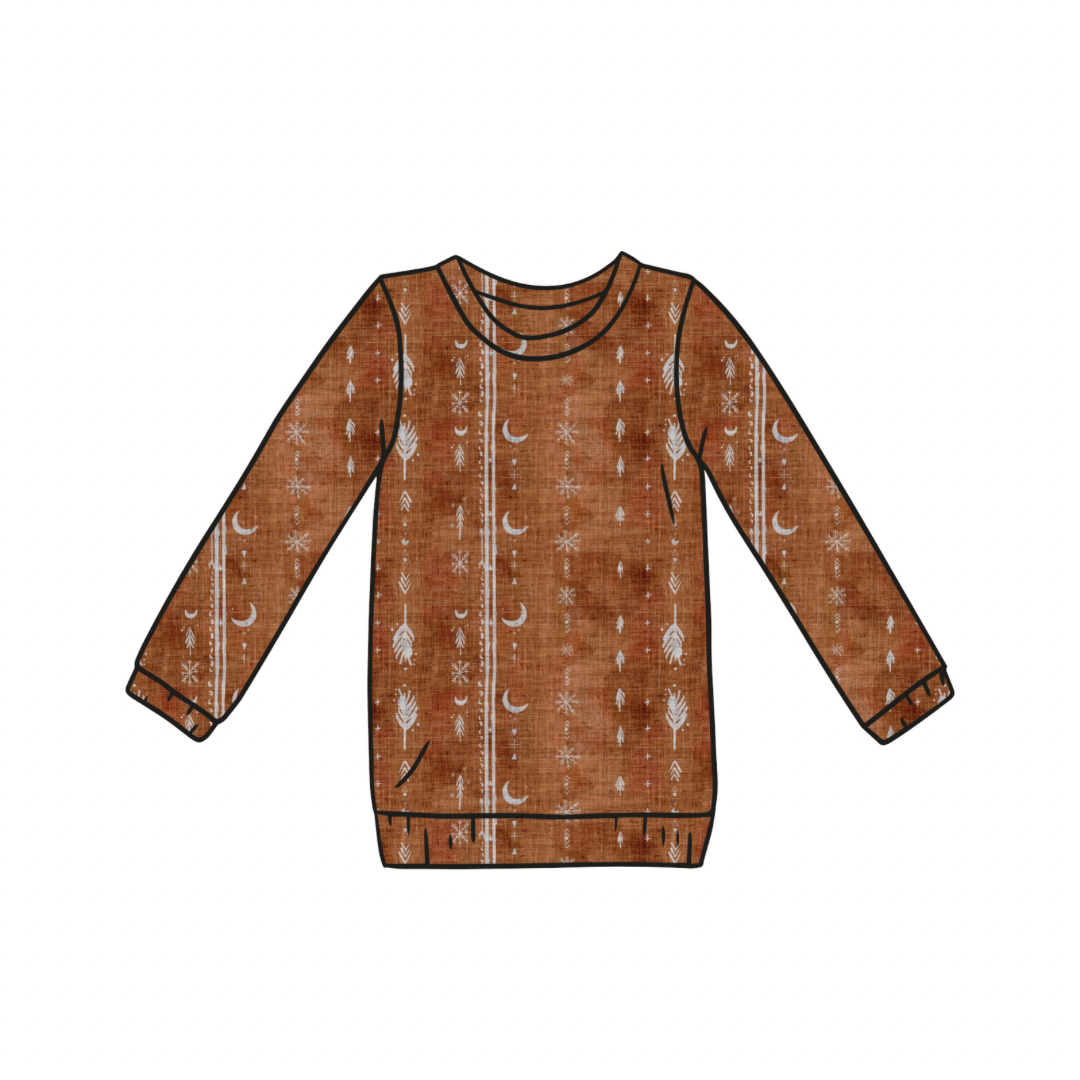 Lounge Top | Rust Aztec | 6+