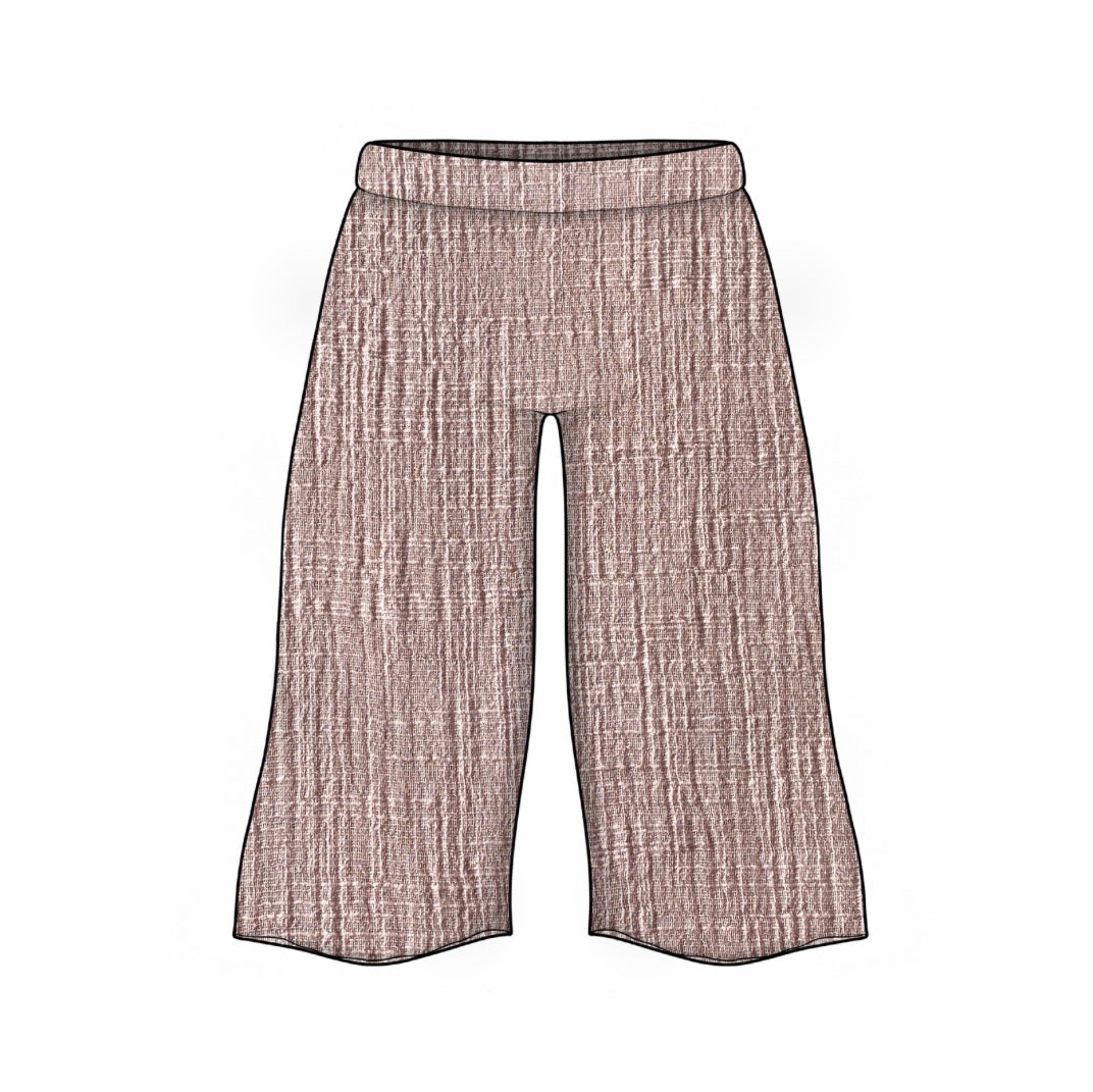 Wide Leg Trousers | Rose Double Gauze