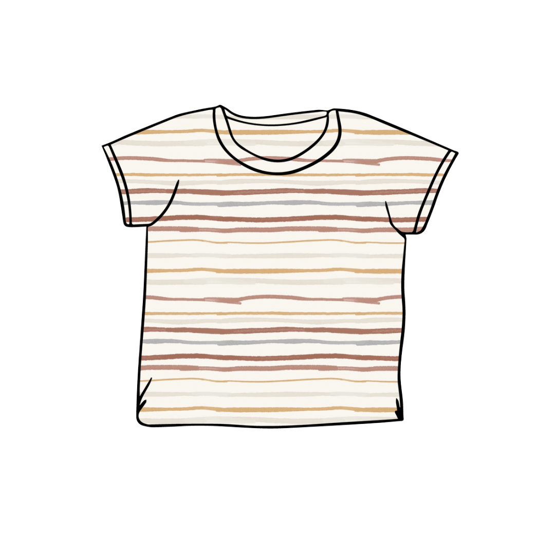 T-Shirt | Long & Short Sleeves | Muted Stripes | 6+