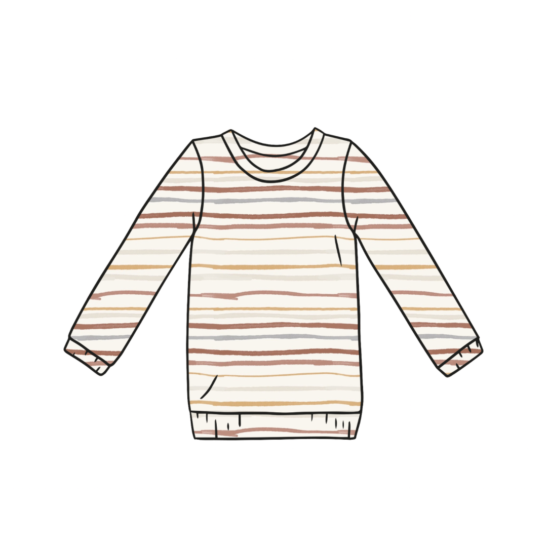 Lounge Top | Muted Stripes | 6+