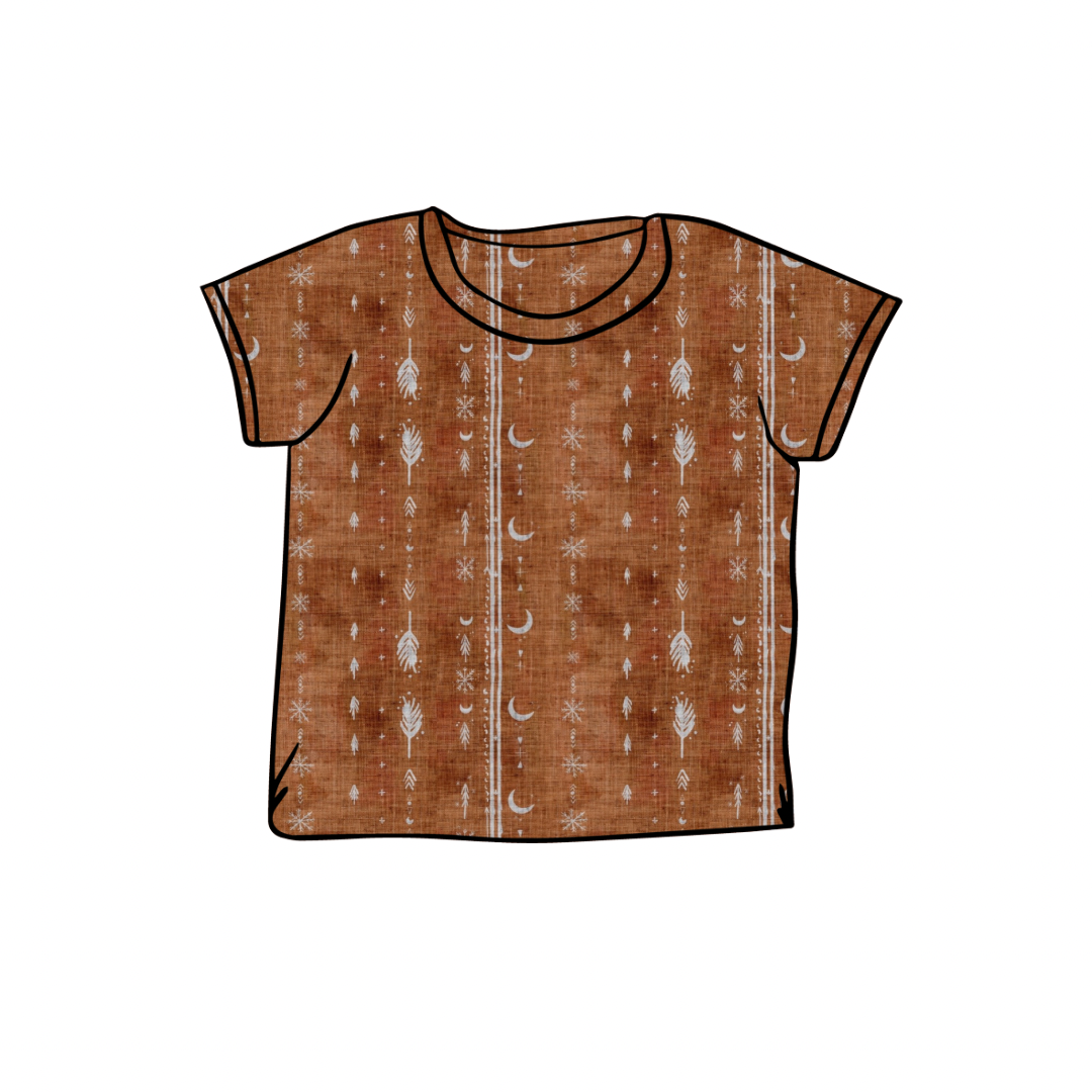 T-Shirt | Long & Short Sleeves | Rust Aztec | 6+