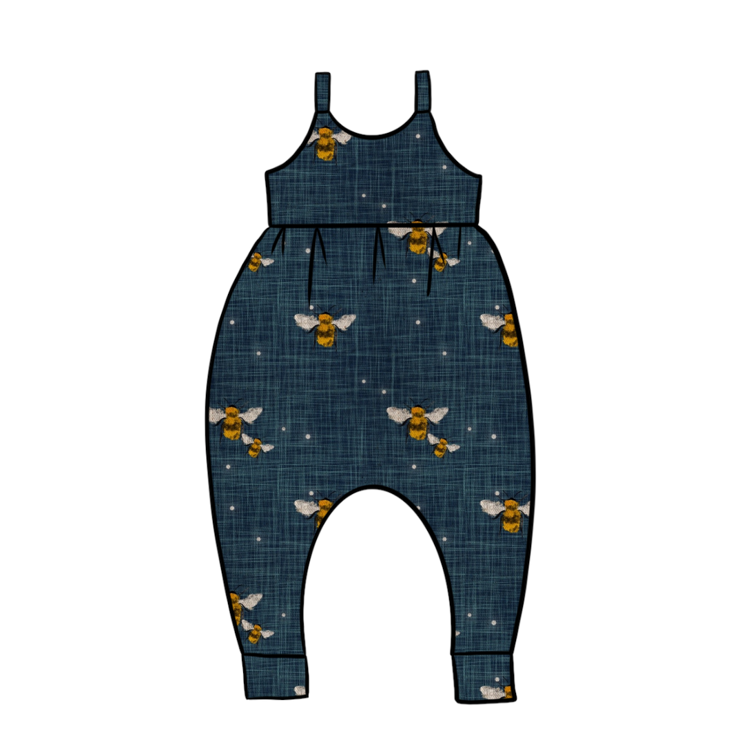 Alba Romper | Denim Bees