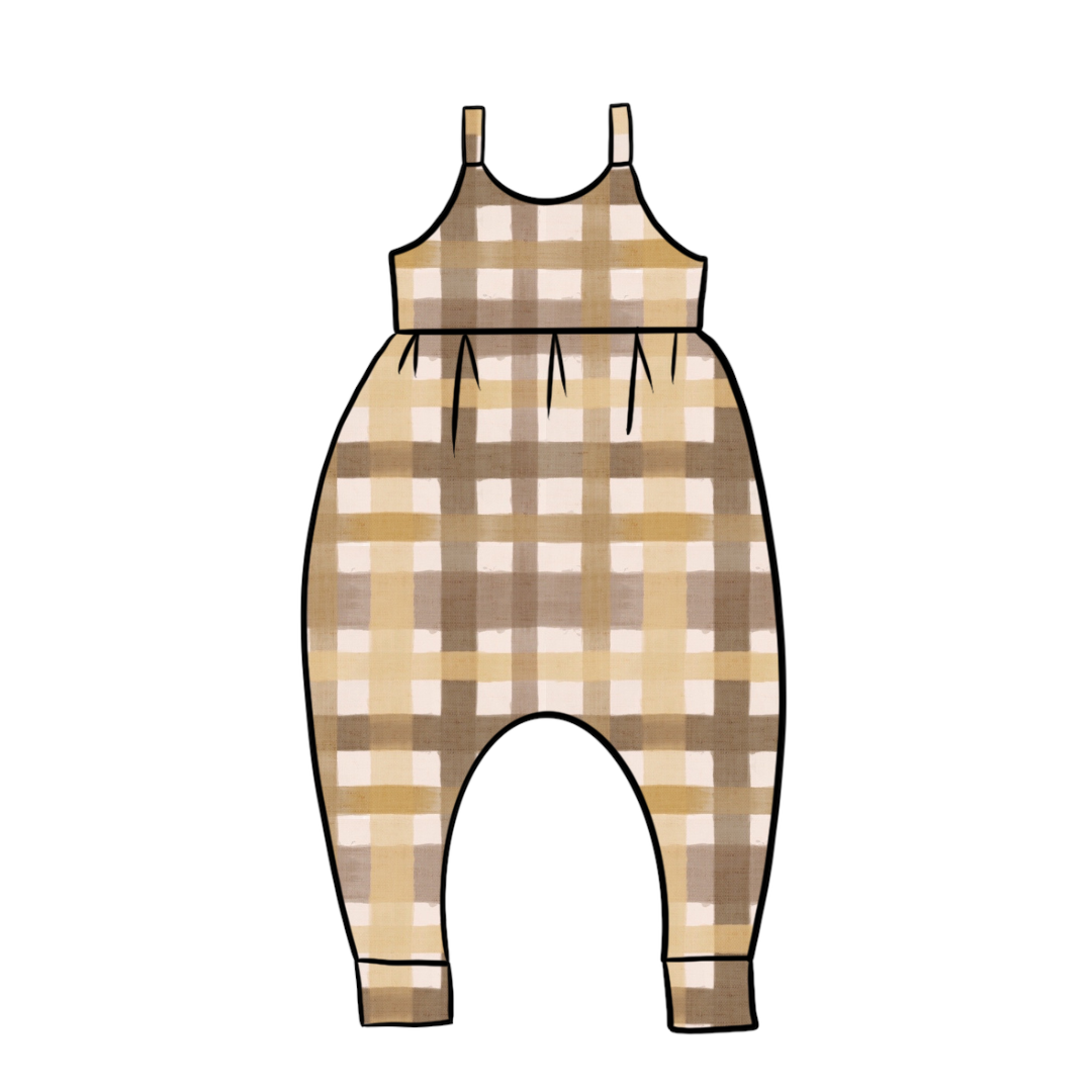 Alba Romper | Golden Gingham