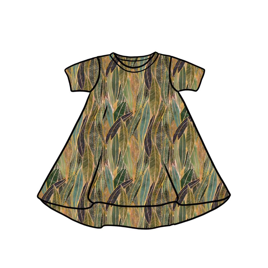 T-Shirt Dress | Long & Short Sleeves | Tropical Dawn | 6+