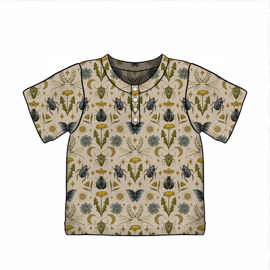 Henley Tee | Long & Short Sleeves | Butterfly Garden