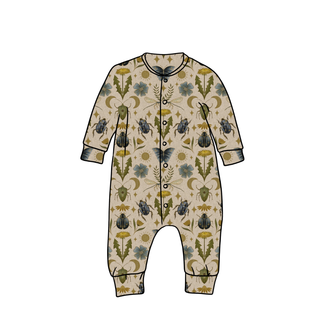 Long Popper Romper | Butterfly Garden