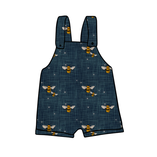 Shortie Dungarees | Denim Bees