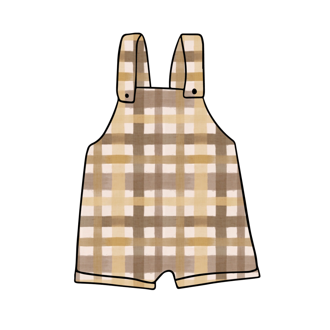 Shortie Dungarees | Golden Gingham