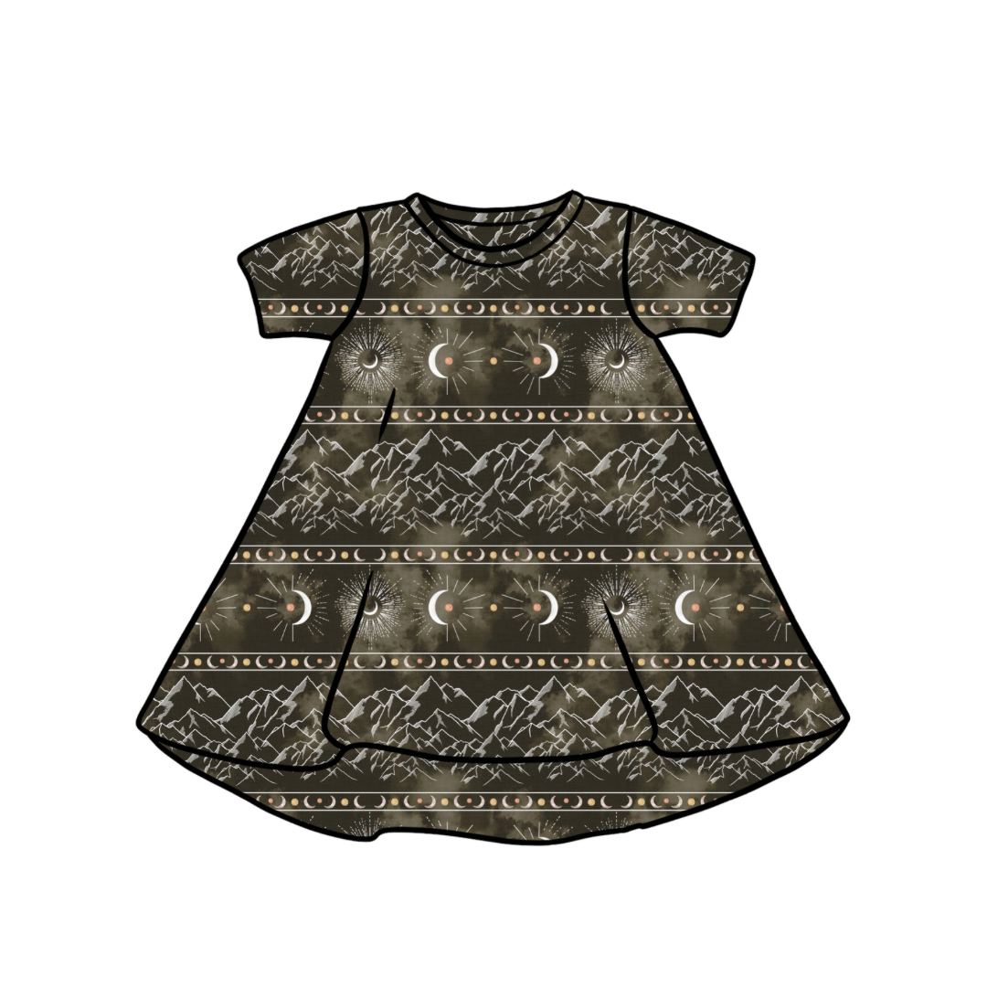 T-Shirt Dress | Long & Short Sleeves | Celestial Peaks