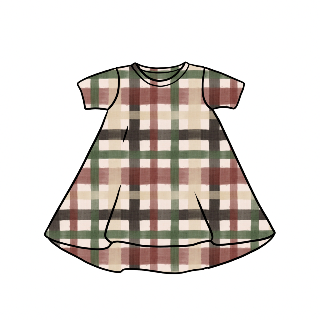 T-Shirt Dress | Long & Short Sleeves | Spring Gingham