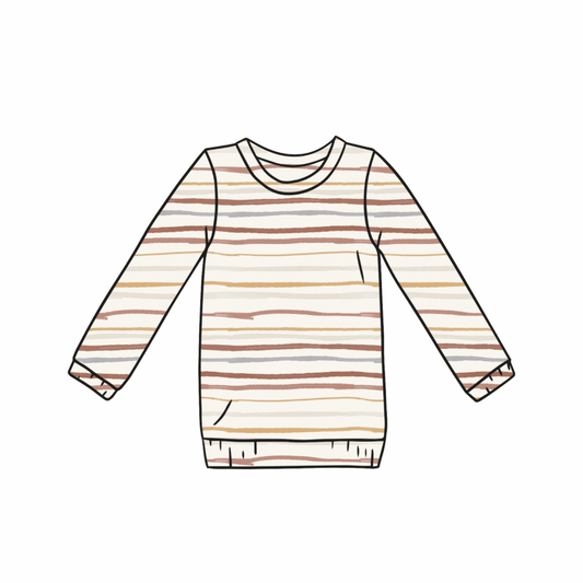 Lounge Top | Muted Stripes