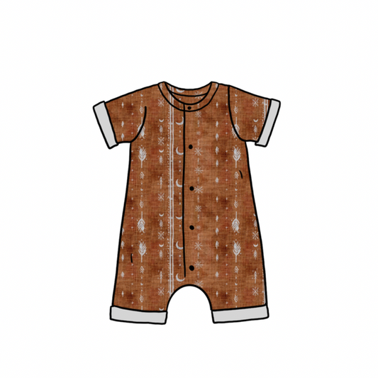 Shortie Romper | Rust Aztec