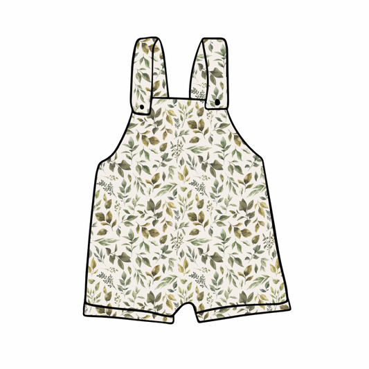 Shortie Dungarees | Boho Leaves