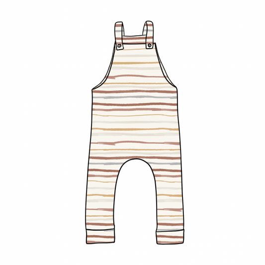 Dungarees | Muted Stripes